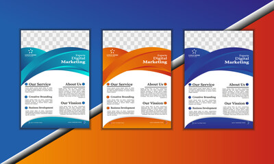 collection of contemporary posters, flyers, and brochure cover designs with   3 gradient colours design for corporate business.