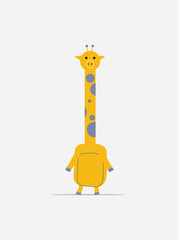 cartoon african giraffe isolated, cute animal