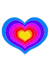 Rainbow heart PNG with transparent background