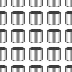 Striped cylinders seamless . Stylish pattern design. Geometric shapes pattern. Vector seamless geometric black and white background.