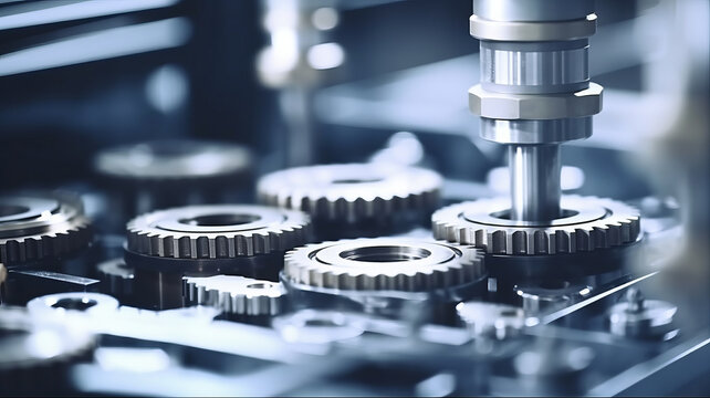 The manufacturing concept of transmission gear parts with automatic system.generative ai