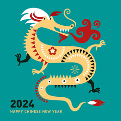 Chinese New Year 2024. Year of the Dragon according to the Eastern Chinese calendar.
