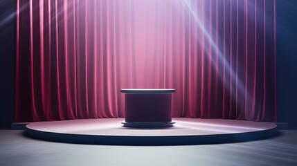 luxury  podium mockup for product with curtain background AI Generative