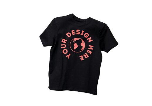 Mockup of black t-shirt with customizable color background