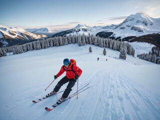 skier in the mountains