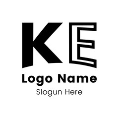 KE, EK abstract monogram initial letter logo design.