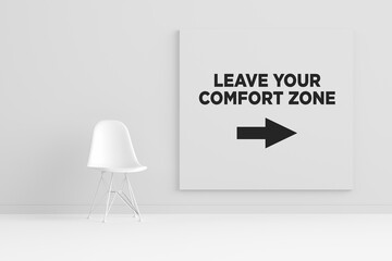 Personal development, change and leaving the comfort zone concept.
