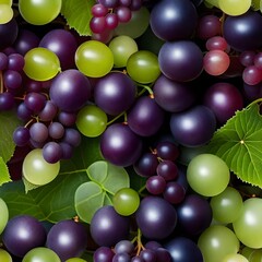 Image of a luscious bunch of grapes of various colors. Green, purple.