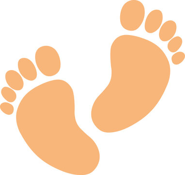 Human foot print, vector art illustarion.