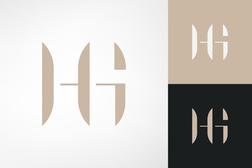 The HG letter is combined into a simple logo with a classic modern style for personal brands, wedding monograms, etc. They are connected to each other intimately.