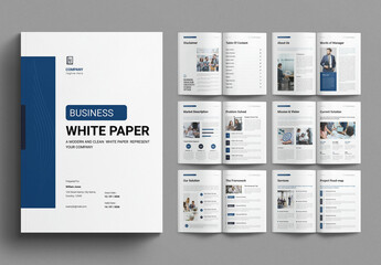 Fototapeta na wymiar Business White Paper Template