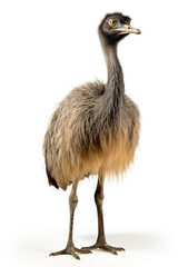 Emu bird isolated on a white background