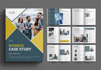 Fototapeta na wymiar Business Case Study Layout Design Template