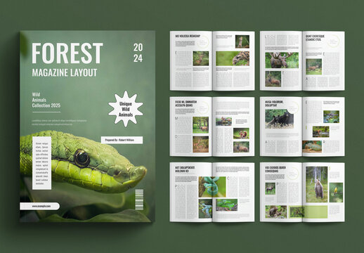 Forest Magazine Template Design Layout