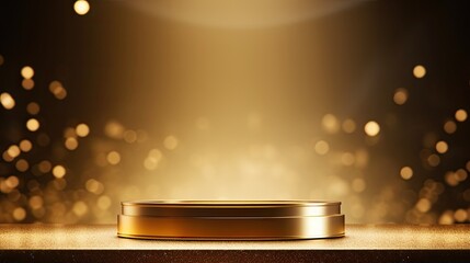 Luxury gold podium mockup for product with sparkle AI Generative