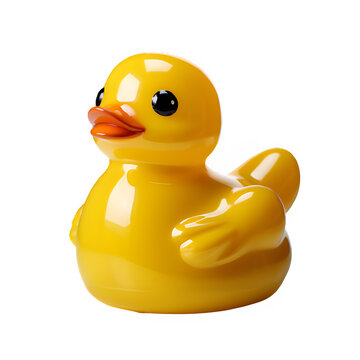recommend clip art: rubber duck toy isolated on transparent background,cute plastic yellow duck toy png ,generative ai