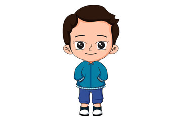Cute Little Boy Character Illustration