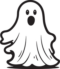 Halloween Skeleton Ghost Skeleton creepy character scary creature with skull and bones isolated on white background silhouette vector  