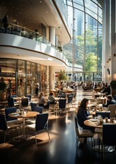 Fototapeta premium Modern futuristic mall shopping center interior