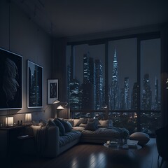 modern living room with sofa Ai generative