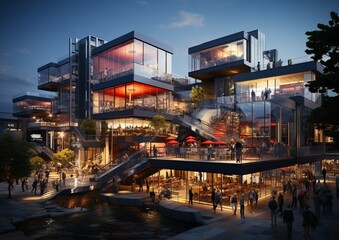 Mall shopping center building architecture