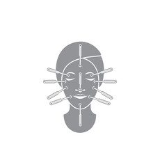 illustration of acupuncture, acupuncture to restore health and fitness.