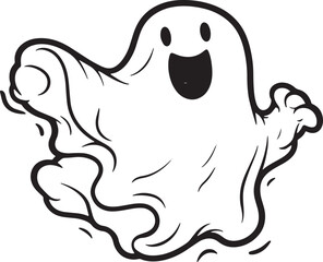 Halloween Skeleton Ghost Skeleton creepy character scary creature with skull and bones isolated on white background silhouette vector  