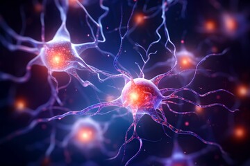 Abstrakte Darstellung des menschlichen Neuronennetzwerks - obrazy, fototapety, plakaty