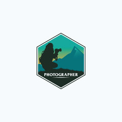 Photographer Camera Silhouette.Photographer logo vector.cameraman logo vector