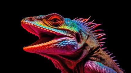 Fototapeta premium Furious Lizard in High-Resolution Image. Capturing Intense Emotions