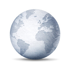 Obraz premium Snowball world globe isolated on white background. Environmental protection symbol