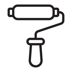 paint roller line icon