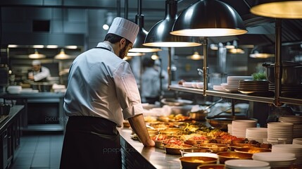 chef on commercial kitchen