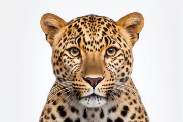 Fototapeten leopard on white background © Tomi adi kartika
