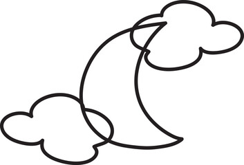 Obraz premium moon with cloud outline