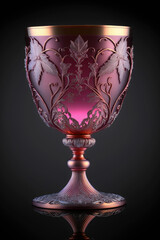 Rose gold goblet with crystal of the magical world