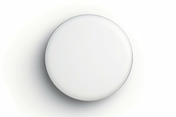 Mockup of button pin blank white isolated on white background