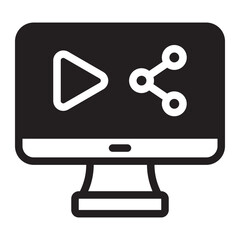 video sharing glyph icon