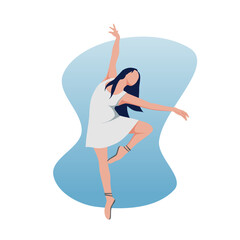 vector of dancing lady white dress