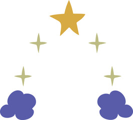 Obraz premium five stars with cloud isolated