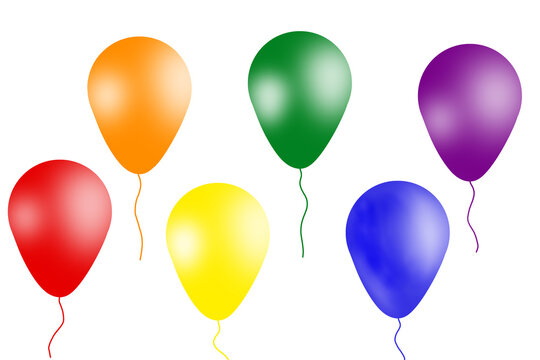 LGBT colors balloons over whute background.