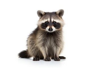 racoon on white