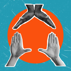 Artistic Collage Hands Shaping a House.