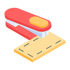 An editable isometric icon of stapler