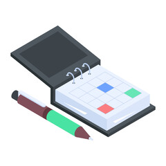 Easy to use school notebooks isometric icon 