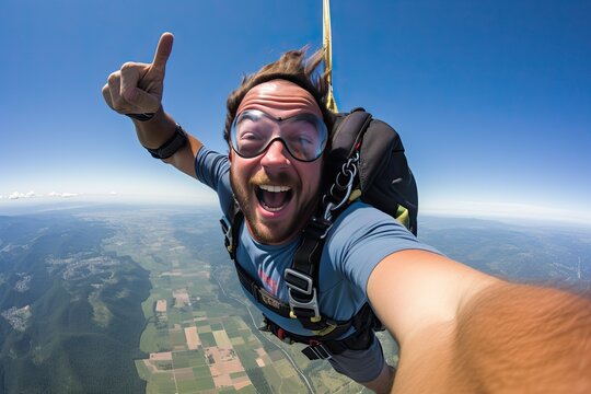 Man skydiving
