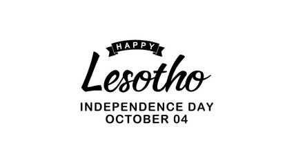 Happy Lesotho Independence Day Text Animation. Great for Lesotho Independence Day Celebrations, lettering with alpha or transparent background, for banner, social media feed wallpaper stories