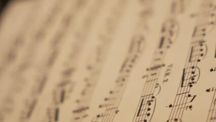 Close-up of the notes on a sheet music score