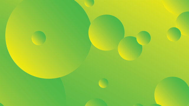 Green and yellow abstract circle gradient modern graphic background © hendripiss