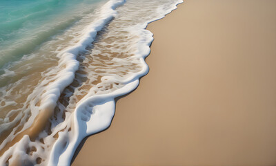 Gentle sea waves on sandy beach